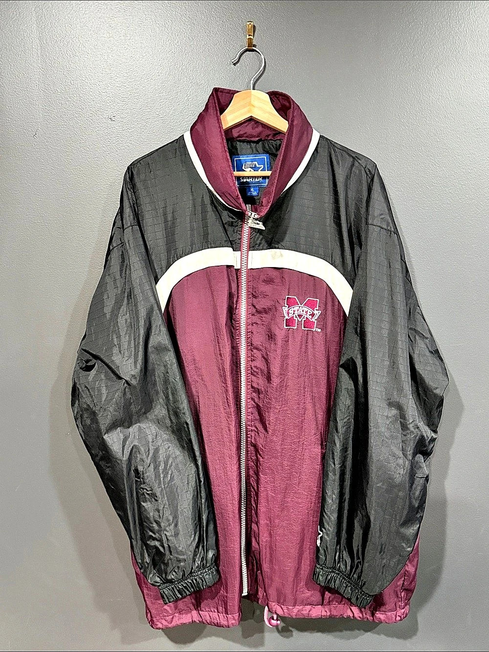 Starter Vintage Mississippi State Bulldogs Starter Full-Zip Windbreaker Jacket
